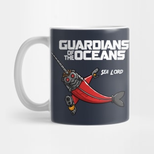 Guardians of the Oceans Sea Lord not Star, Funny Narwhal Movie Parody Mug